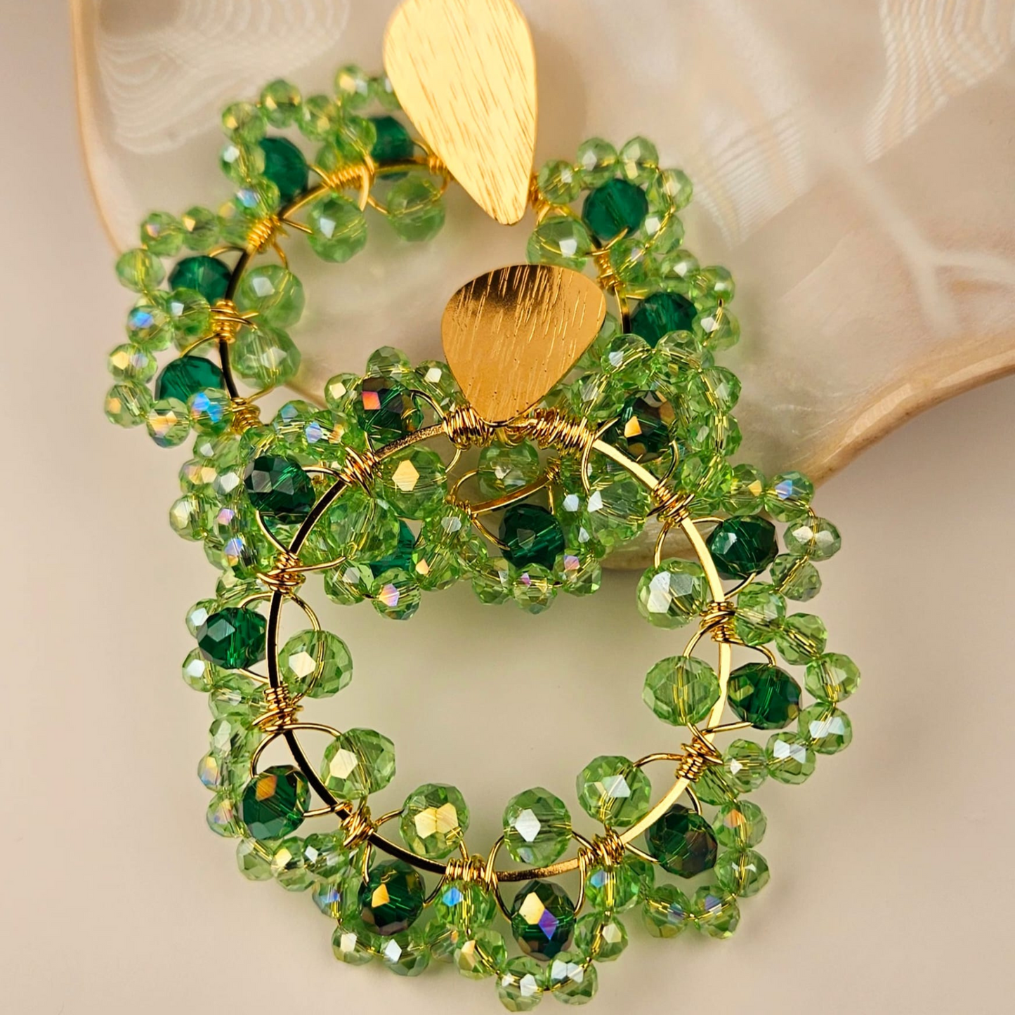 Monaco Gold Hoops with Crystals - Mia Sophia Design
