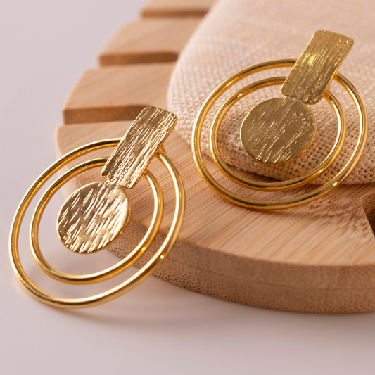 Savanna Gold Hoops Earrings - Mia Sophia Design