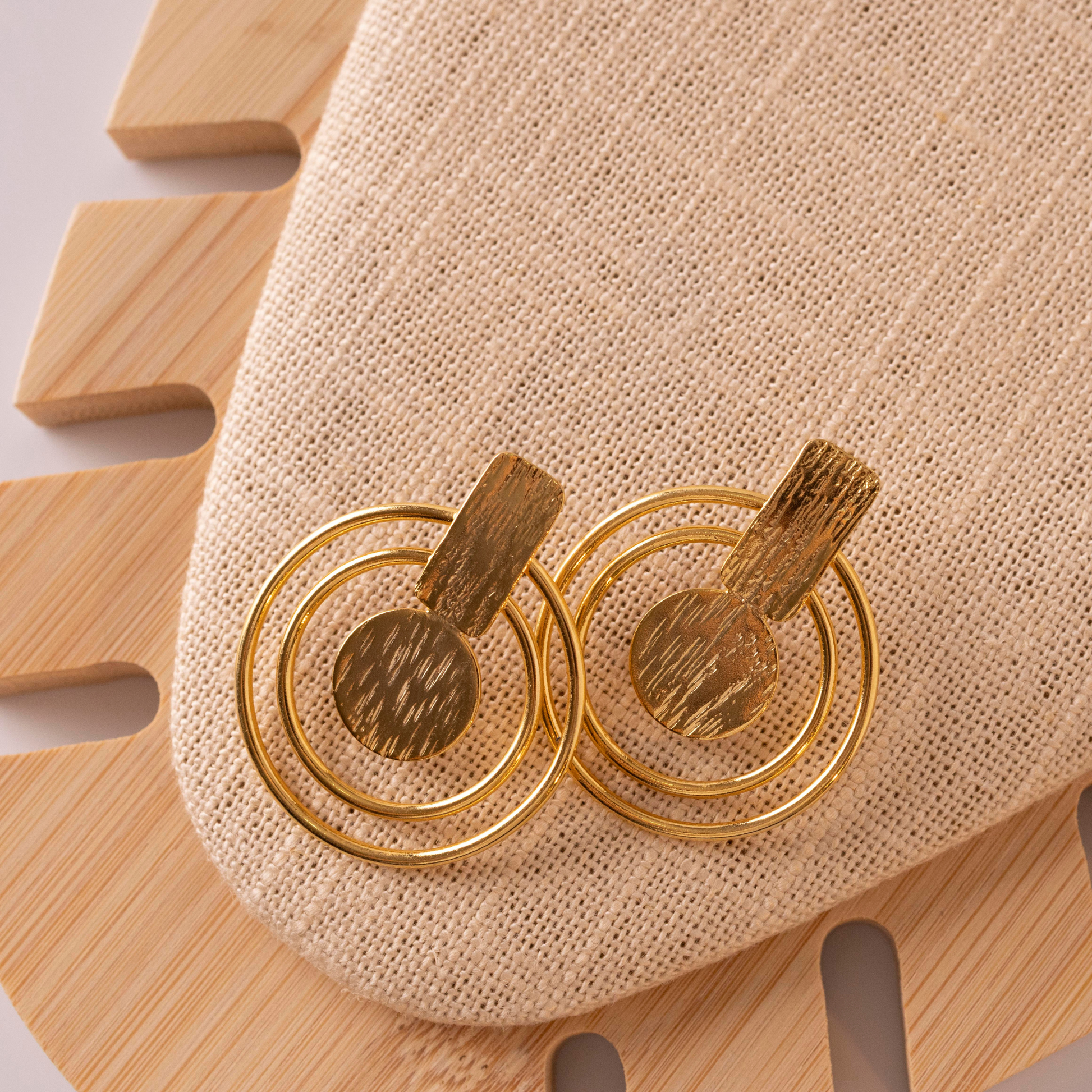 Savanna Gold Hoops Earrings - Mia Sophia Design
