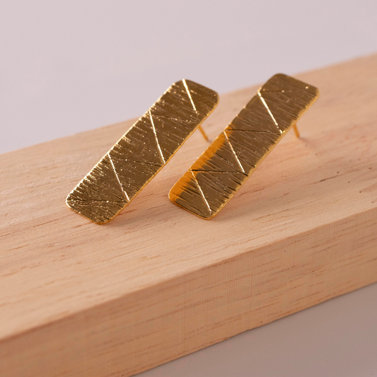Uque Gold Stud Earrings - Mia Sophia Design