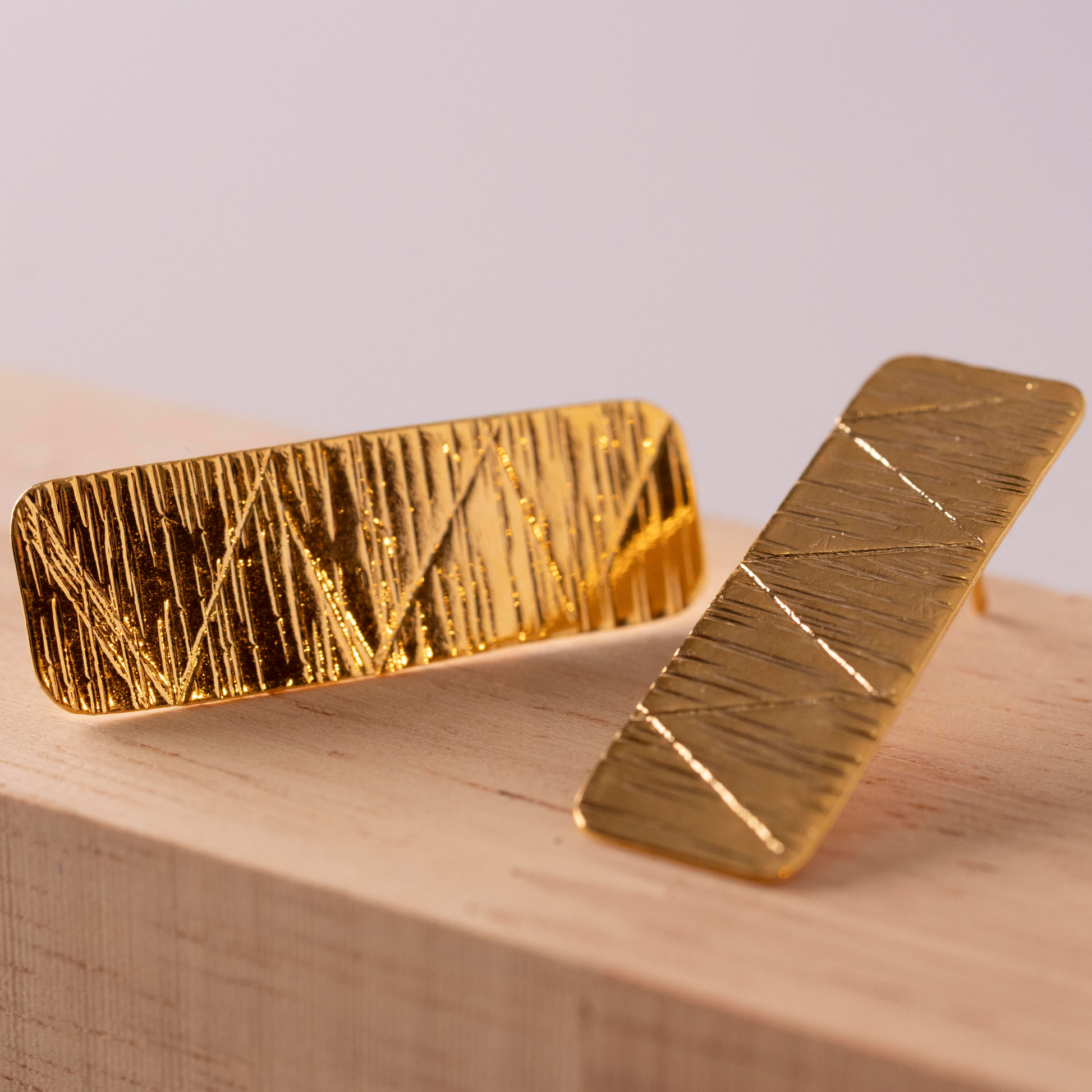 Uque Gold Stud Earrings - Mia Sophia Design