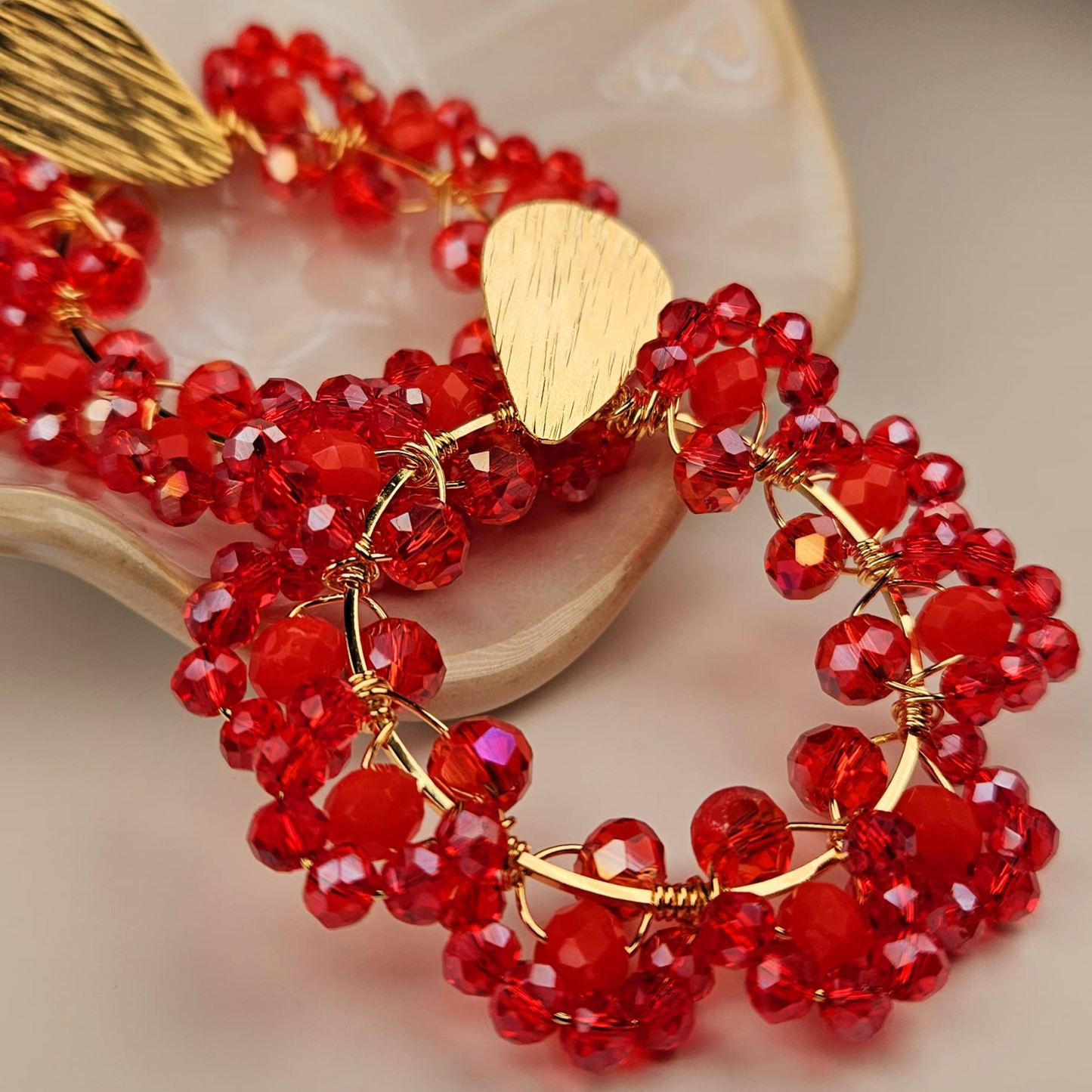 Monaco Gold Hoops with Crystals - Mia Sophia Design