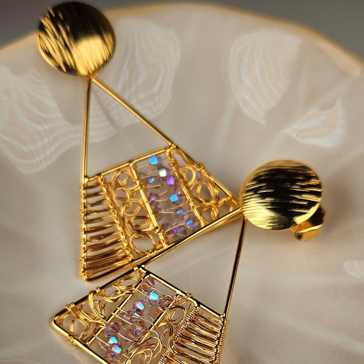 Muisca Gold Earrings with CRYSTALLIZED™ - Swarovski Elements - Mia Sophia Design