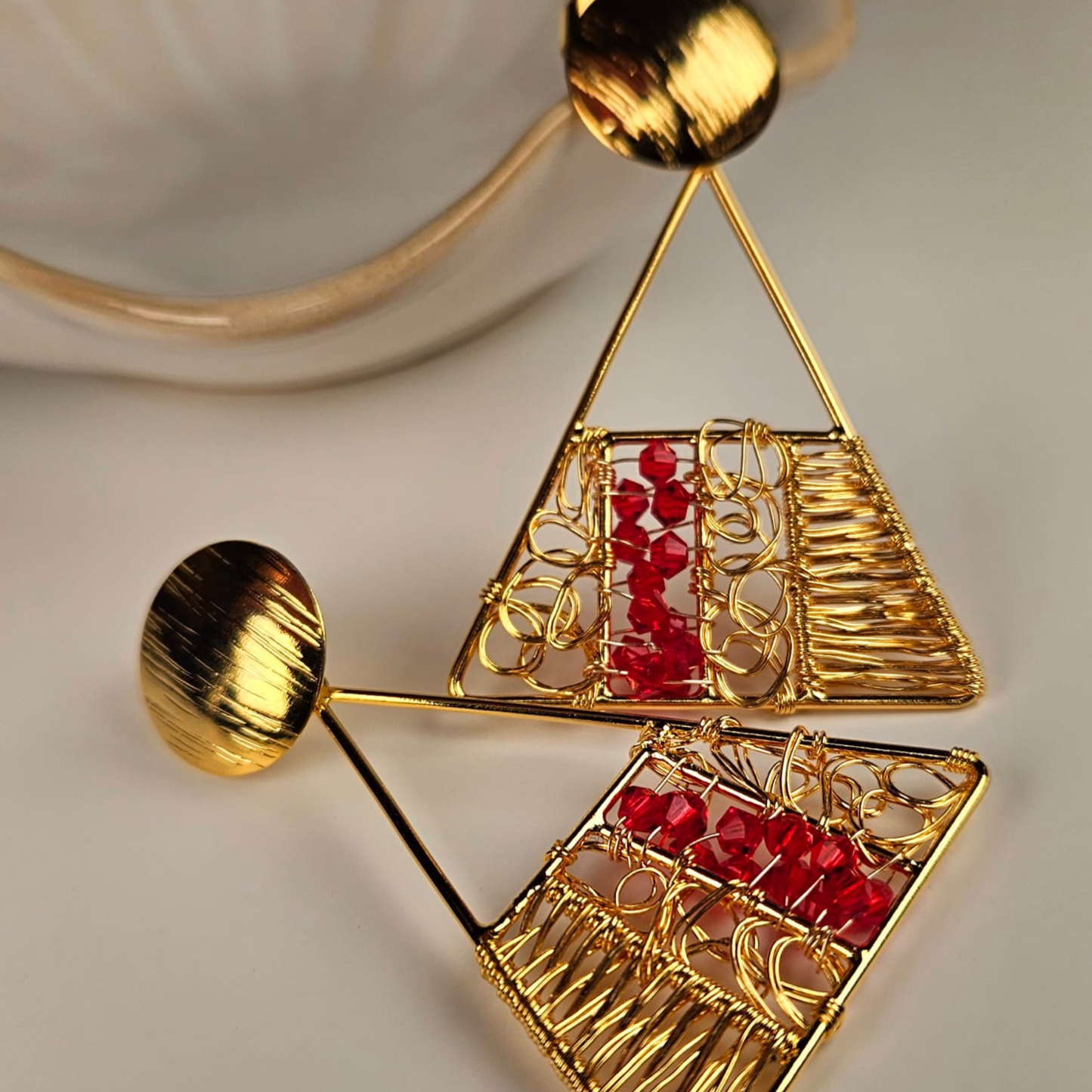 Muisca Gold Earrings with CRYSTALLIZED™ - Swarovski Elements - Mia Sophia Design